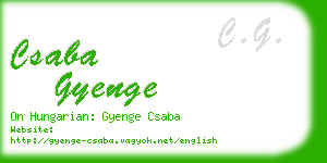 csaba gyenge business card